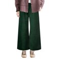 thumbnail image 1 of Pantalones de color sólido para mujer Pantalones de pierna ancha Pantalones de pana casuales sueltos Abanopi Verde/3X-grande, 1 of 7