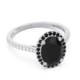 thumbnail image 3 of 2.15 Carat Oval Cut Black Onyx Gemstone & Natural Diamond (F-G/VS1) Classic Wedding Ring for her 18K White Gold Size 8.5 by Diamond-Capitals, 3 of 7