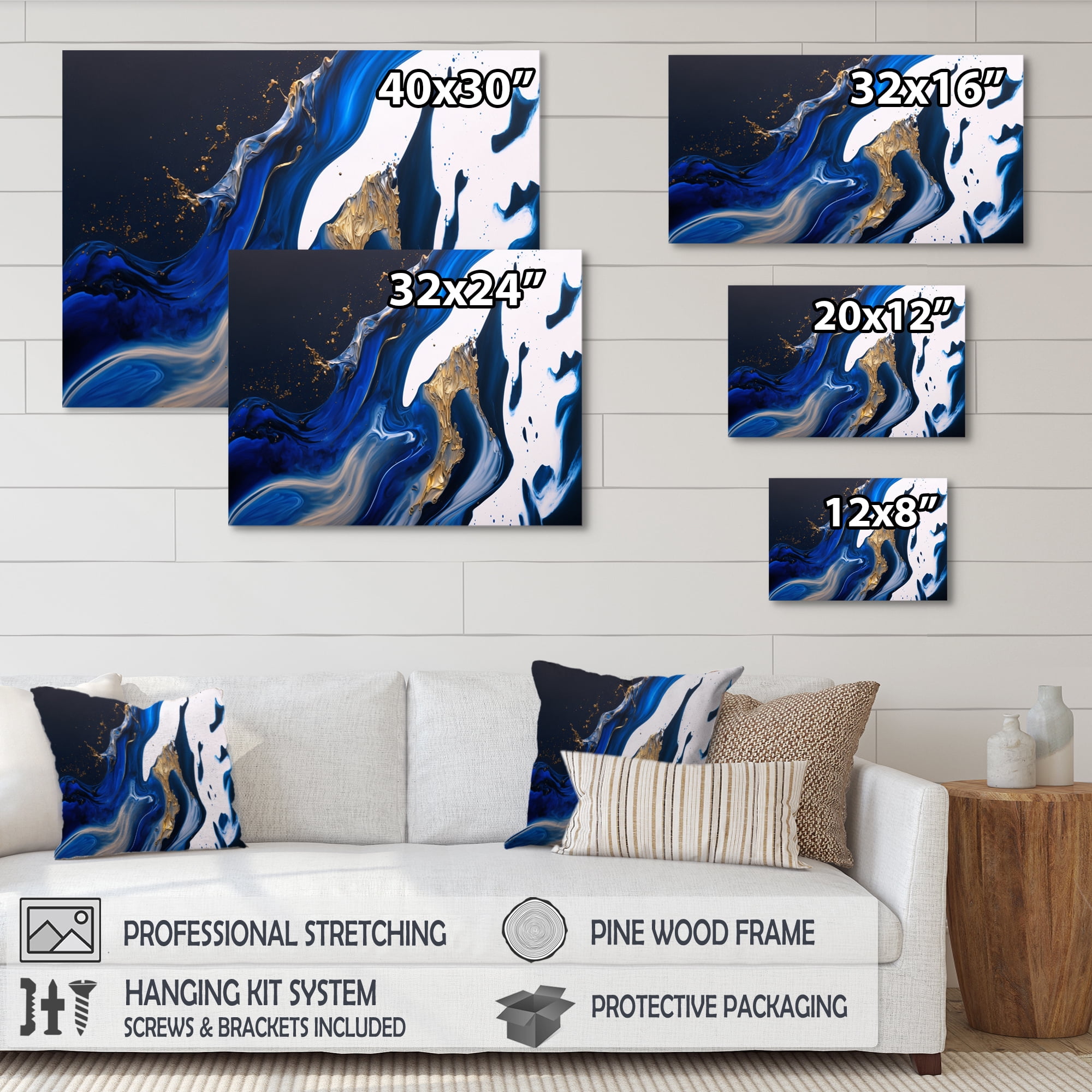 Designart Ice Paint Splash IV Canvas Wall Art