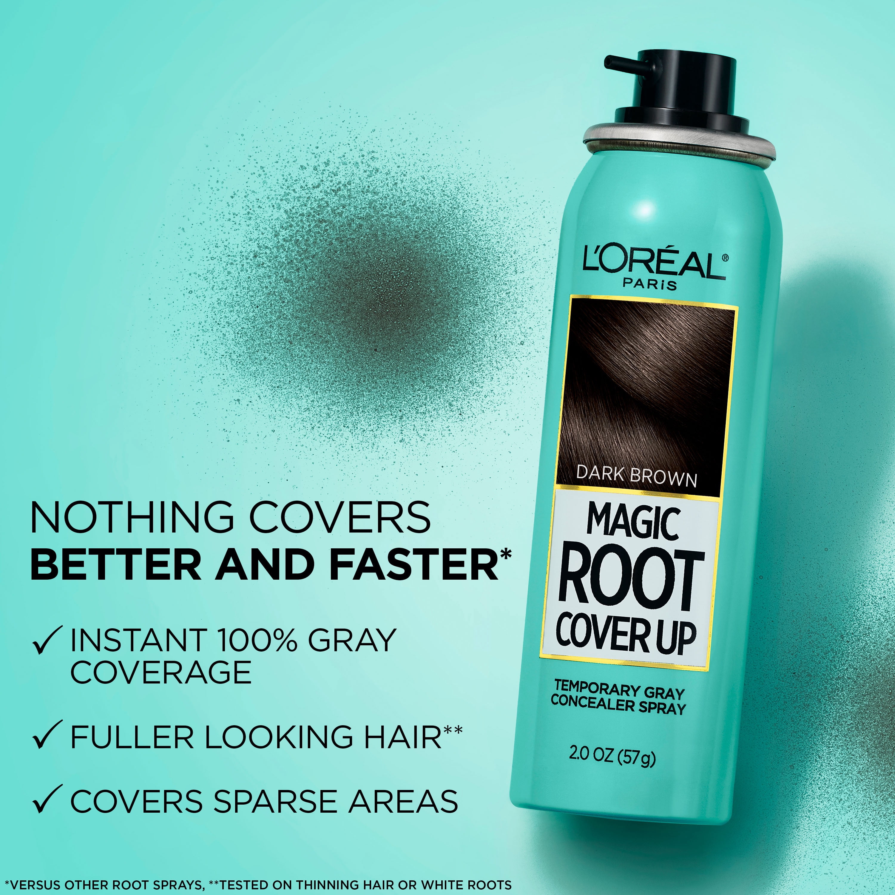 L'Oreal Paris Magic Root Cover Up Gray Concealer Spray, Medium Brown, Aerosol, 2 oz