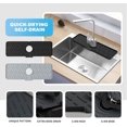 thumbnail image 5 of RUseeN Silicone Faucet Splash Guard, 18” x 5.9”, Faucet Water Catcher Mat, Longer Silicone Sink Mat for Kitchen, Bathroom, Laundry Room, Farmhouse, Bar & RV (Black), 5 of 7