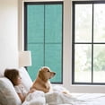 thumbnail image 2 of Vintage Teal Green Window Privacy Film, Farmhouse Retro Solid Color Linen Texture Static Cling UV Sun Blocking Heat Control Window Tint, Non-Adhesive One Way Windows Privacy Cover 23.6''x59'', 2 of 7