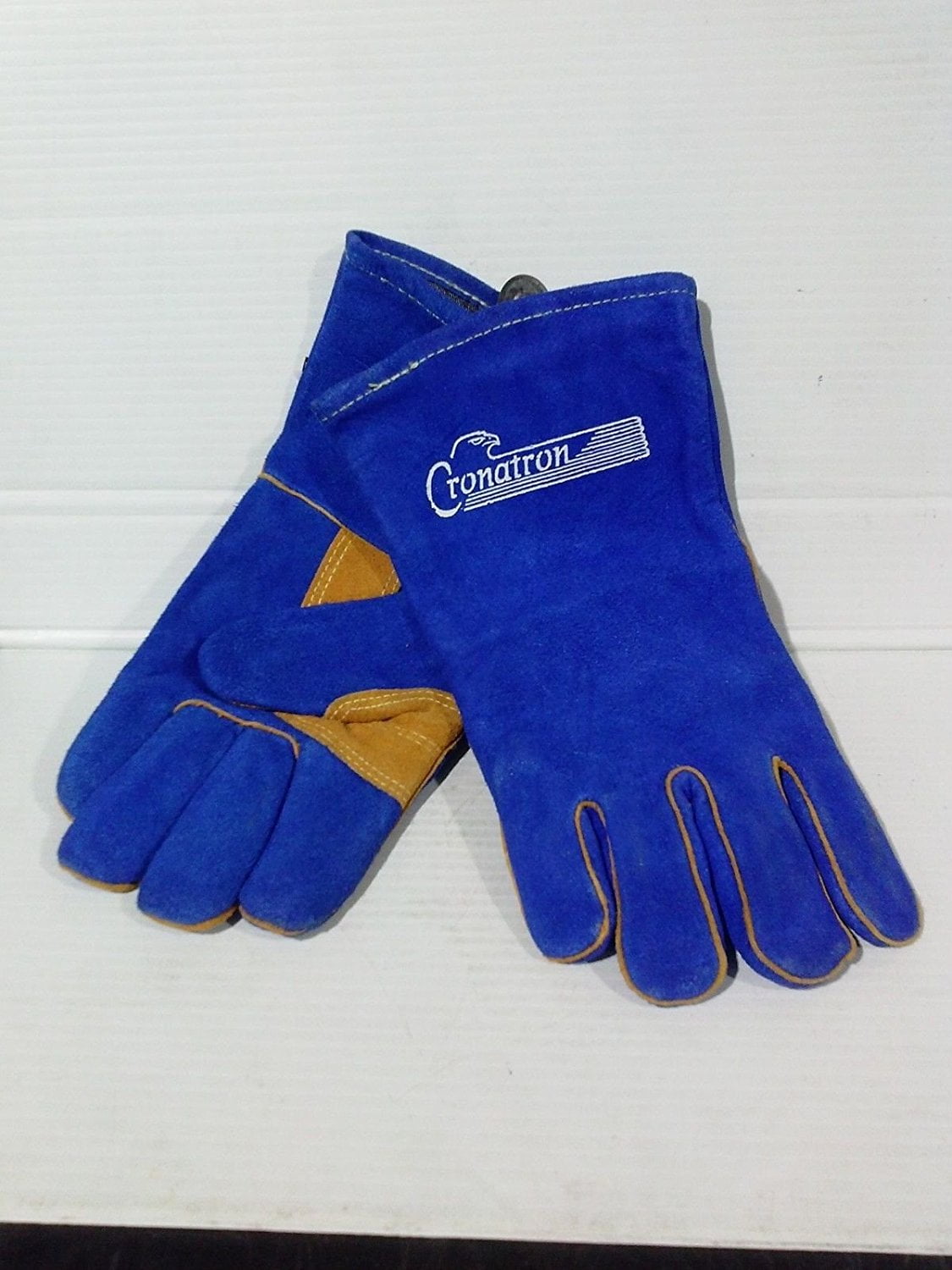 Blue Leather Welding Gloves, Size Small. Qty 4 pairs, By CONATRON