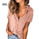 thumbnail image 1 of Camisa de mujer Jumpingount Blusa de gasa informal con botones de manga corta Rosa XXL, 1 of 5
