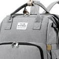 thumbnail image 1 of Bolsa de pañales para bebé, gran capacidad, portátil, multifuncional, transpirable, plegable, mochila para pañales, color gris, 1 of 5