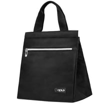 OPUX Lunch Bag for Women, Insulated Lunch Box Tote for Girls Work School Men Kids Office, Thermal Soft Small Lunch Cooler Bag for Picnic Travel with Pocket, Fits 12 Cans - Black