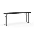 thumbnail image 1 of Mesa plegable rectangular de plástico de 6 pies para interiores y exteriores color negro, 1 of 8