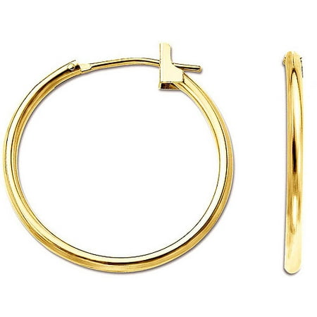 Simply Gold 14kt Yellow Gold 1.5mm x 21mm Hoop Earrings - Walmart.com