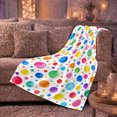 thumbnail image 6 of Rainbow Watercolor Confetti Dots Polka Dot, Playful Artistic Scene, Soft Flannel Blanket for Living Room and Bedroom, Art Lovers Housewarming Gift, Artistic Home Decor, 6 of 9