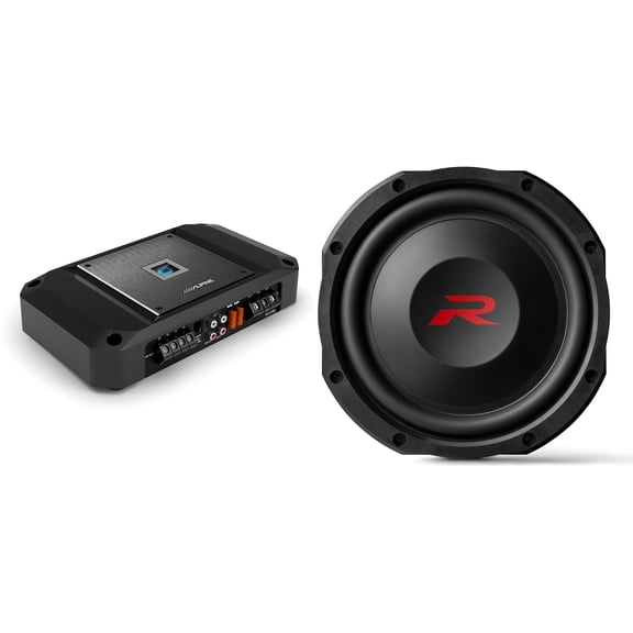 Alpine RS-W10D2 10" Shallow R-Series Sub w/ R2-A75M Mono Amp Bundle