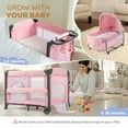 thumbnail image 6 of JOYMOR Twin Bassinet for Baby, Double Bassinet for Twins, Pink Bassinet for Girl Infant, 6 of 10