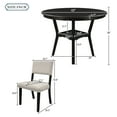 thumbnail image 7 of 5-Piece Round Set Included Table with Bottom Shelf and 4 Upholstered Kitchen Chairs Seat Linen Fabric Upholstered Seat, 7 of 7