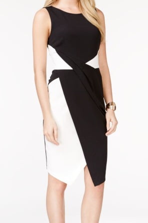 I-N-C Womens Faux Wrap Sheath Dress