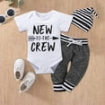thumbnail image 2 of Pimfylm Toddler Baby Boy Summer Outfit,Baby Clothes Twins Baby Boy Summer Outfits Short Sleeve Round Neck Romper With Baseball Print Pants And Hat 3 Pcs Set, 2 of 8