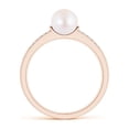 thumbnail image 2 of ANGARA Japanese Akoya Cultured Pearl and Diamond Accents Ring in 14K Rose Gold for Women | June Birthstone, Birthday, Anniversary, Jewelry Gift for Women | Pearl Ring, 2 of 9