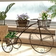 thumbnail image 4 of Gymax 3-Tier Bicycle Plant Stand w/ Hollowed Baskets Metal Flower Pot Cart Holder Bronze, 4 of 10
