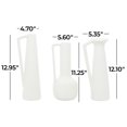 thumbnail image 4 of CosmoLiving by Cosmopolitan 13", 12", 11"H White Ceramic Vase with Handles, Set of 3, 4 of 12