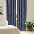 thumbnail image 3 of Ambesonne Geometric Window Curtains, Vintage Ocean Waves, Each 28" W x 84" L, Dark Blue Cream, 3 of 5