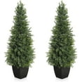thumbnail image 2 of 2 Pack Artificial Cedar Topiary Trees, 3ft UV Protection Fake Bushes for Front Door Decor, Maintenance Free Faux Cedar Plants for Home Outdoor & Indoor Decor, 2 of 8