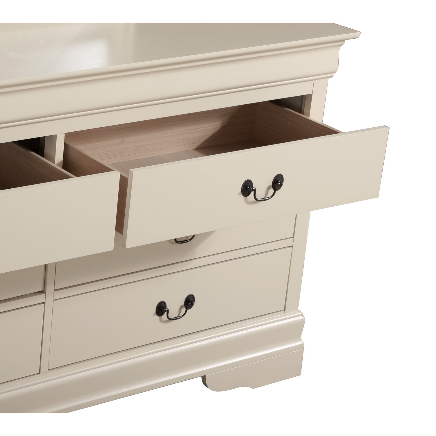 Glory Furniture Louis Phillipe 6 Drawer Dresser in Beige