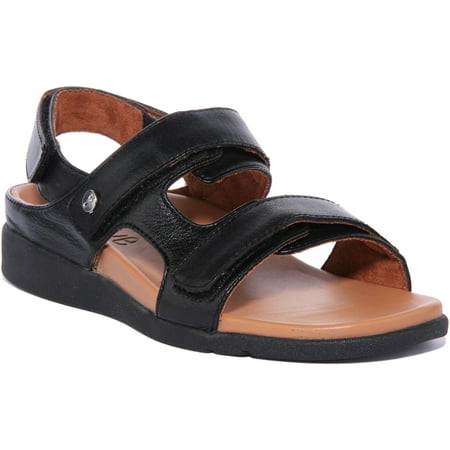

Strive Aruba Women s Leather Sandal With Three Adjustable Straps In Black Size 8.5/9