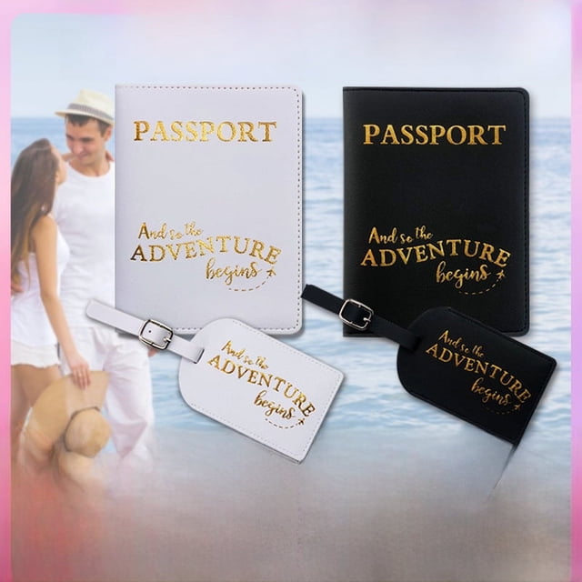 Juego de pasaportes para parejas de viajes personalizados Etiqueta de equipaje única