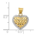 thumbnail image 4 of Real 14kt and White Rhodium Polished Diamond Cut Heart Pendant; for Adults and Teens; for Women and Men, 4 of 4