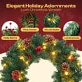 thumbnail image 4 of BinKFF Christmas Wreaths for Front Door- 20 Inch Outdoor Prelit Christmas Door Wreath with Lights, Lighted Xmas Wreath with Poinsettia Flowers,Red Berries, Home Christmas Decorations, 4 of 6
