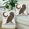thumbnail image 2 of MKHERT Owl Celtic Moon Style Pillowcase Pillow Protector Cushion Cover 18x18 inch,Set of 2, 2 of 2