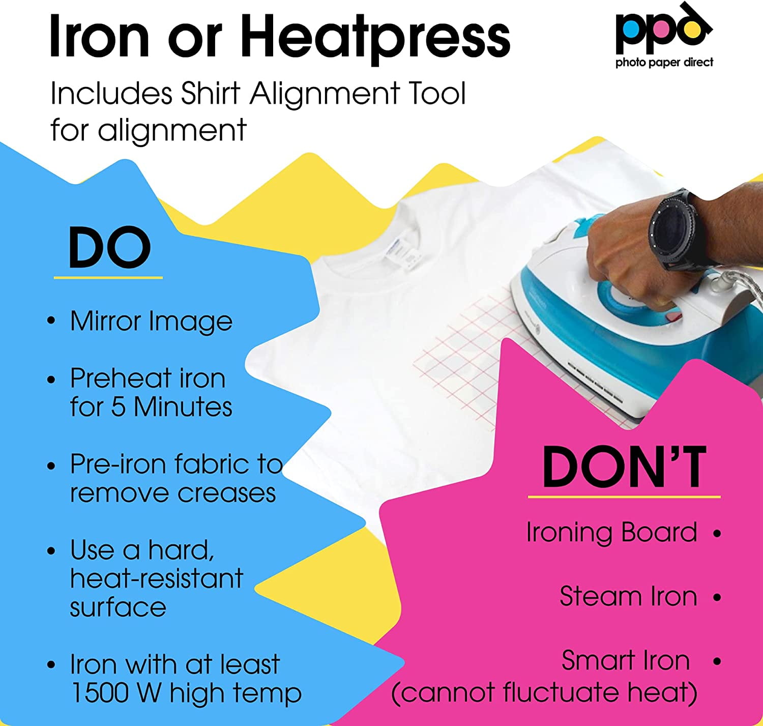 PPD 10 Sheets 11x17" - Inkjet Iron-on Heat Transfer Paper for White & Light Fabric and T-Shirts - Premium - PPD-7-10