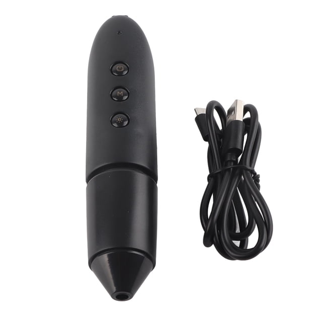 Detector de vello de piel con aumento de 100X, cámara de 0,3 MP, conexión WiFi, analizador de folículos y salud del cuero cabelludo, color negro mate