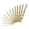 thumbnail image 1 of 13pcs Left Handed Drill Bit Set M2 HSS with Titanium Nitride Coating (1/16" - 1/4"), 1 of 7