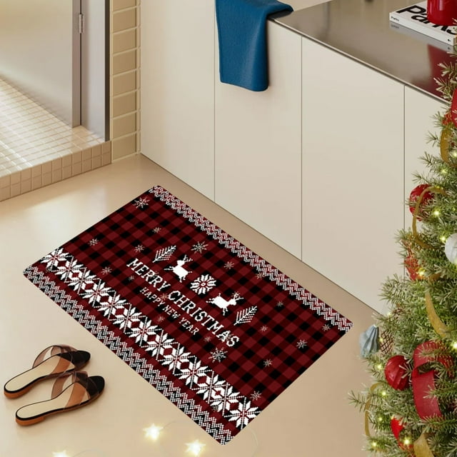 Alfombras de baño, alfombras para sala de estar, alfombra de área, alfombra de baño, felpudo navideño para cocina, decoración navideña de invierno, alfombra de piso, alfombra lavable para fregadero, 2