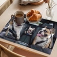 thumbnail image 3 of Funny Dog Print Placemats Set of 8 Summer Modern Driving Animals Place Mats Indoor Wipeable Table Mats Washable Cloth Dining Table Placemats for Kitchen Holiday Party Home Decor 13x19 Inch, 3 of 9