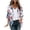 Hot Pink, variant on Womens Red White Blue Cardigan 3/4 Length Sleeve Open Front 4Th of July Outfits Lightweight American Flag Tops