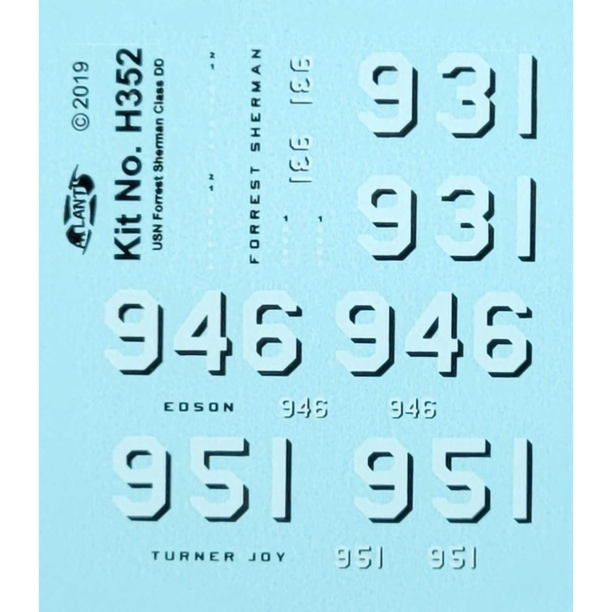 ATLANTIS TOY & HOBBY INC. USS Forrest Sherman Destroyer Plastic