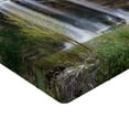 thumbnail image 2 of Ambesonne Nature Fitted Sheet 2 Pcs Set, Waterfall Forest Sicily, Queen, Brown Green White, 2 of 3