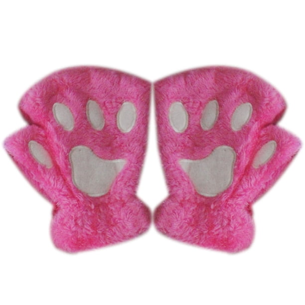 Sonducket Gato felpa garra guante novedad Halloween toalla medio cubierto mujeres mitones guantes sin dedos guantes y mitones TYPE1 Sonducket PS13236-09