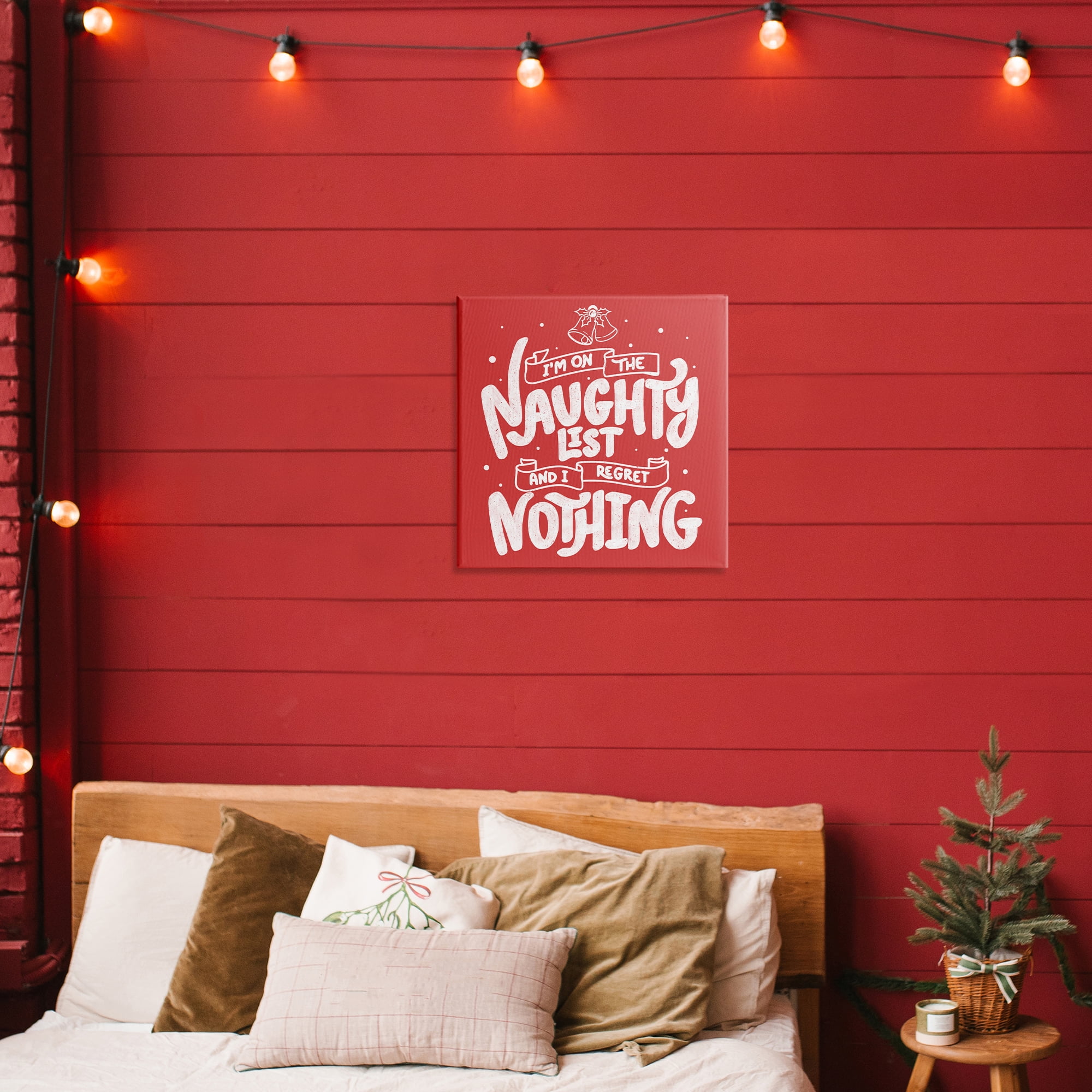 Stupell Industries Naughty List Regret Nothing Canvas Wall Art, design by Tobe Fonseca