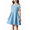 Light Blue, variant on Oudiya Girls Off Shoulder Dresses Fold Pleated Party Elegant A-Line Formal Dresses with Pocket, 6-14Y