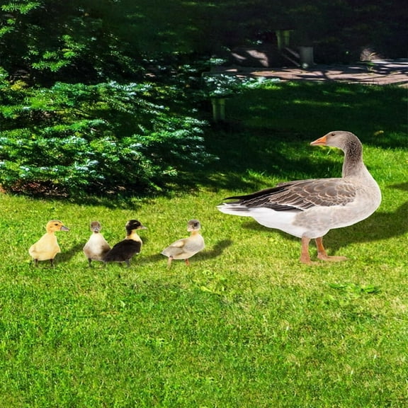 5 duck-shaped garden stakes; all-season simulated stakes for lawn, courtyard and garden paths; garden decoration supplies