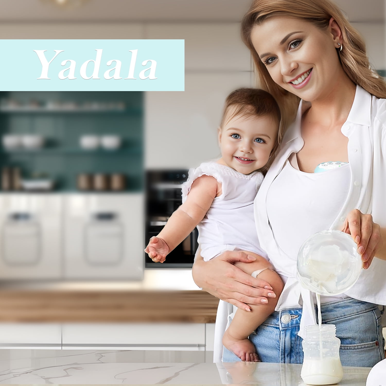Yadala Breast Pump, Hands Free Breast Pump Portable Electric Breast Pump with 4 Modes & 12 Levels, 2 Pack, Blue