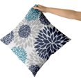 thumbnail image 3 of Navy Blue Throw Pillows Covers 18x18 Set of 2, Purplish Aqua Dahlia Flower Pillow Cushion Cases, Teal Grey Floral Decor Throw Pillows Cover Gifts for Bed Couch Sofa Living Room, 3 of 6