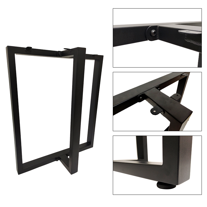 Heavy Duty Metal Table Legs 28 Inch by 24 Inch T Shape Industrial Desk Legs for Dining Table Office Desk Computer Table and Workbench Black 2 Pack