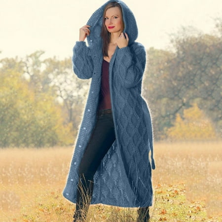 Act Now! HIMIWAY Stay Cozy and Trendy with Our Fashionforward Women s Knitwear a Musthave for Every Fashion Enthusiast! Trendy and Comfortable Women s Jumper Blue S