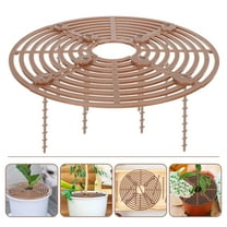EXHUMKY Brown Plant Pot Cover Plastic Mesh Grid Soil Protector for Garden Easy to Cut and Install
