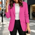 thumbnail image 5 of Hueook Blazers for Women Tailored Suit Jacket Business Casual Style Long Sleeves Lapel with Pockets Hot Pink 2X, 5 of 8