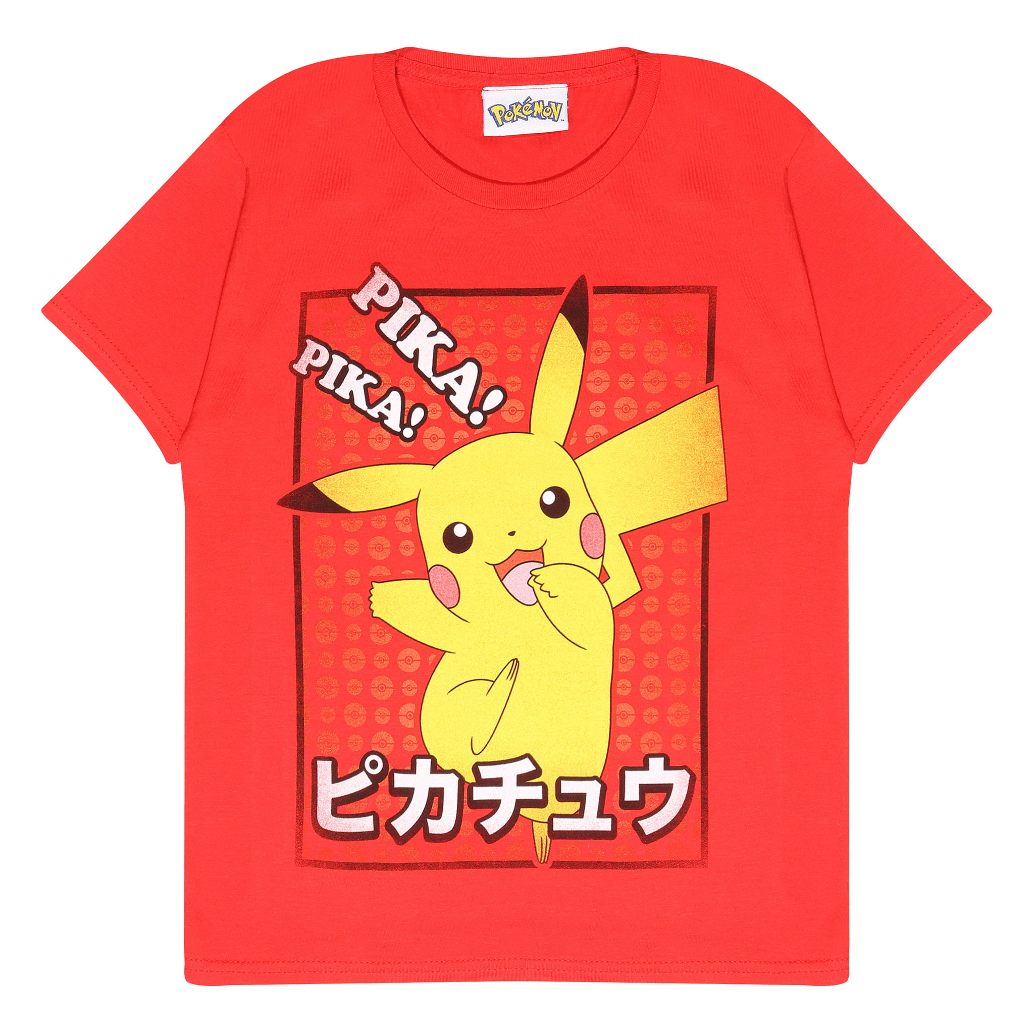 Pokemon Pikachu T-Shirt Pika Comic Gamer Kids Boys White Top