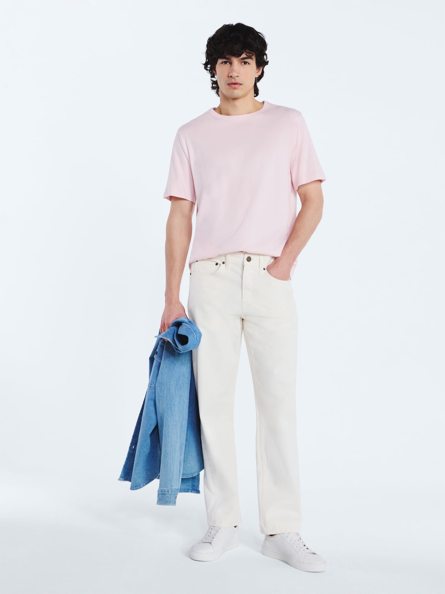 Free Assembly Men’s Everyday Cotton Tee with Short Sleeves, Sizes S-3XL