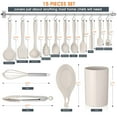 thumbnail image 2 of Vesteel 15-Piece Kitchen Utensils Set, Silicone Cooking Utensils with Holder, Non-stick Cookware Friendly & Heat Resistant - Khaki, 2 of 7